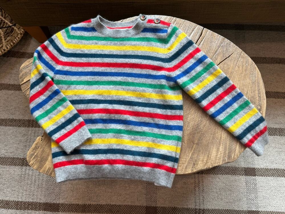 Baby Boden 100% Cashmere Sweater Stripe 3-4 Year Unisex